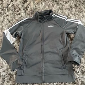 NWOT. adidas Jacket. Grey/White. No tears or stains.  Smoke-free home.